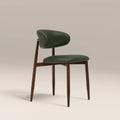 Halston Dining Chair | Vintage Green Faux Leather & Walnut