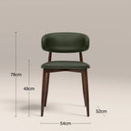 Halston Dining Chair | Vintage Green Faux Leather & Walnut