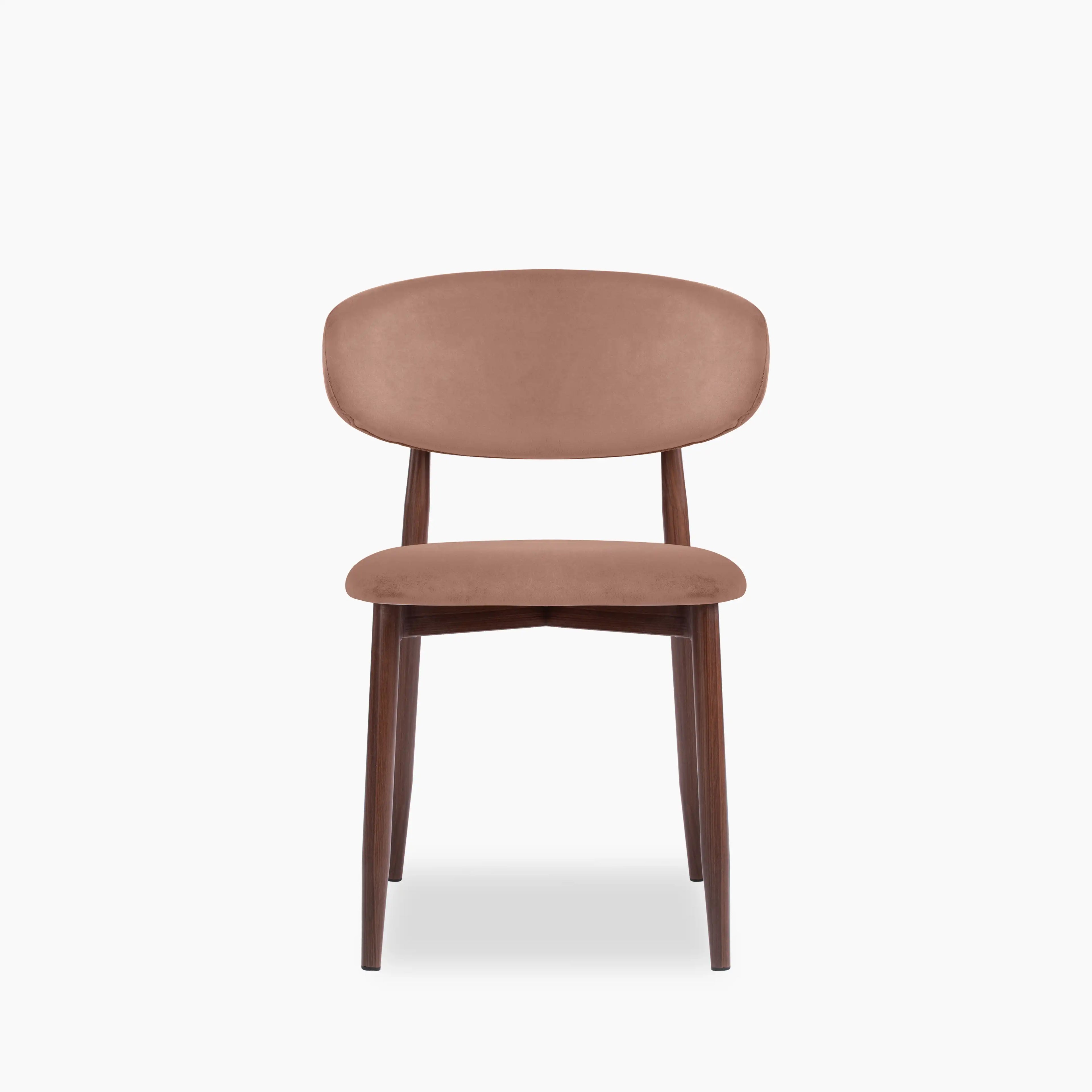 Halston Dining Chair | Blush Pink Sustainable Velvet & Walnut