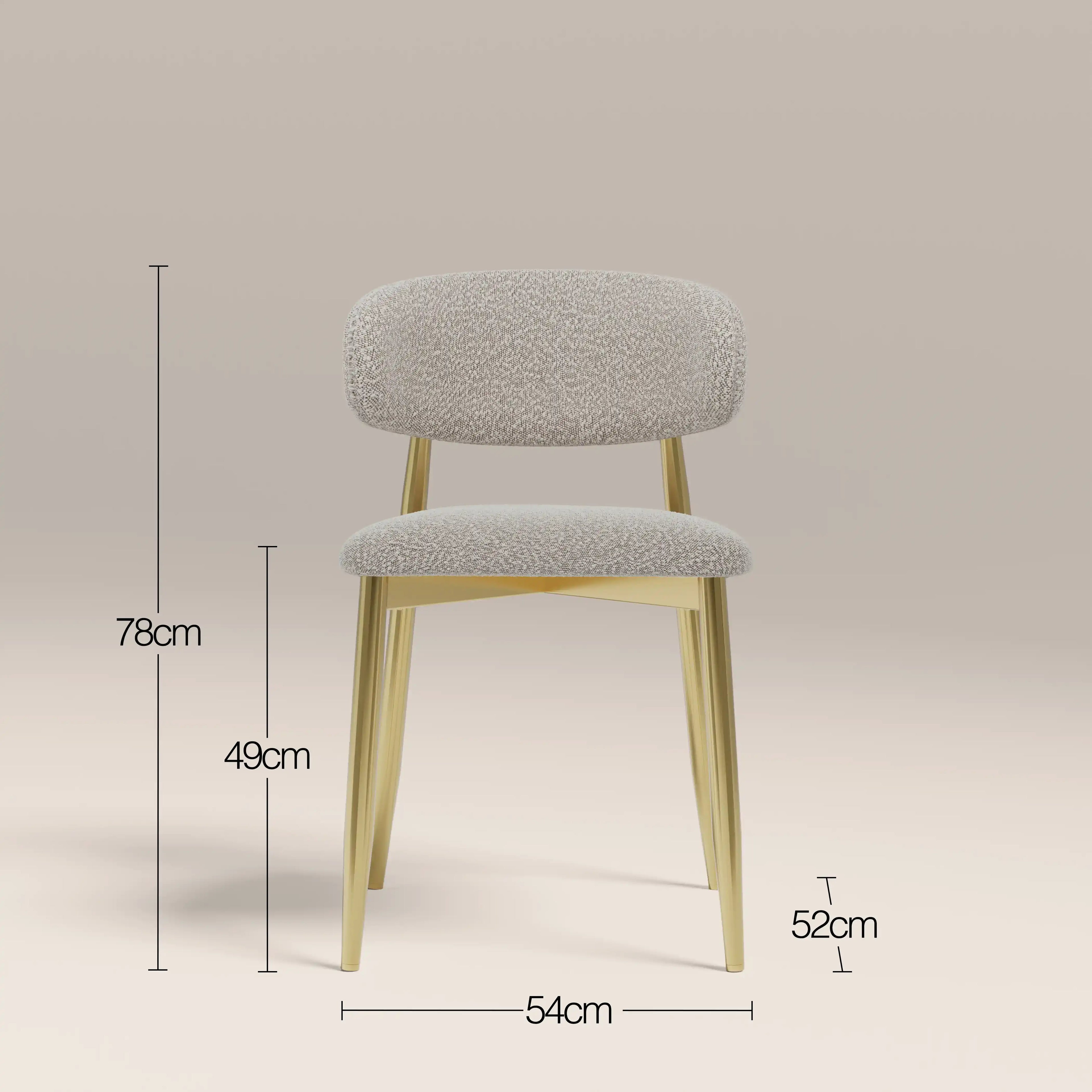 Halston Dining Chair | Speckled Stone Sustainable Boucle & Brass