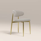 Halston Dining Chair | Speckled Stone Sustainable Boucle & Brass