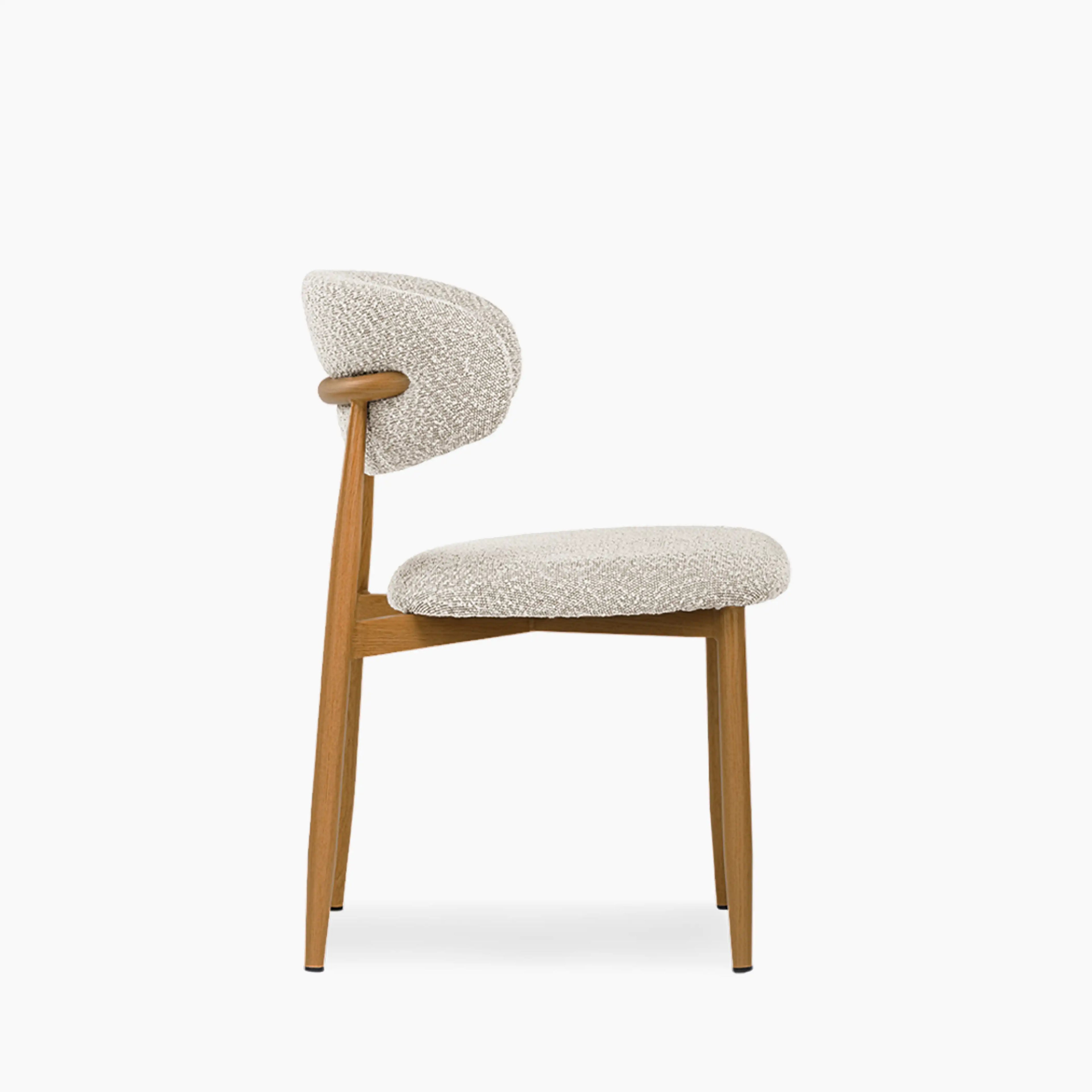 Halston Dining Chair | Speckled Stone Sustainable Boucle & Oak