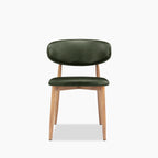 Halston Dining Chair | Vintage Green Faux Leather & Oak