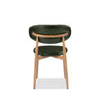 Halston Dining Chair | Vintage Green Faux Leather & Oak