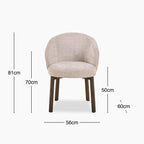 Darlene Dining Chair | Natural Chunky Weave Fabric & Smoked Walnut