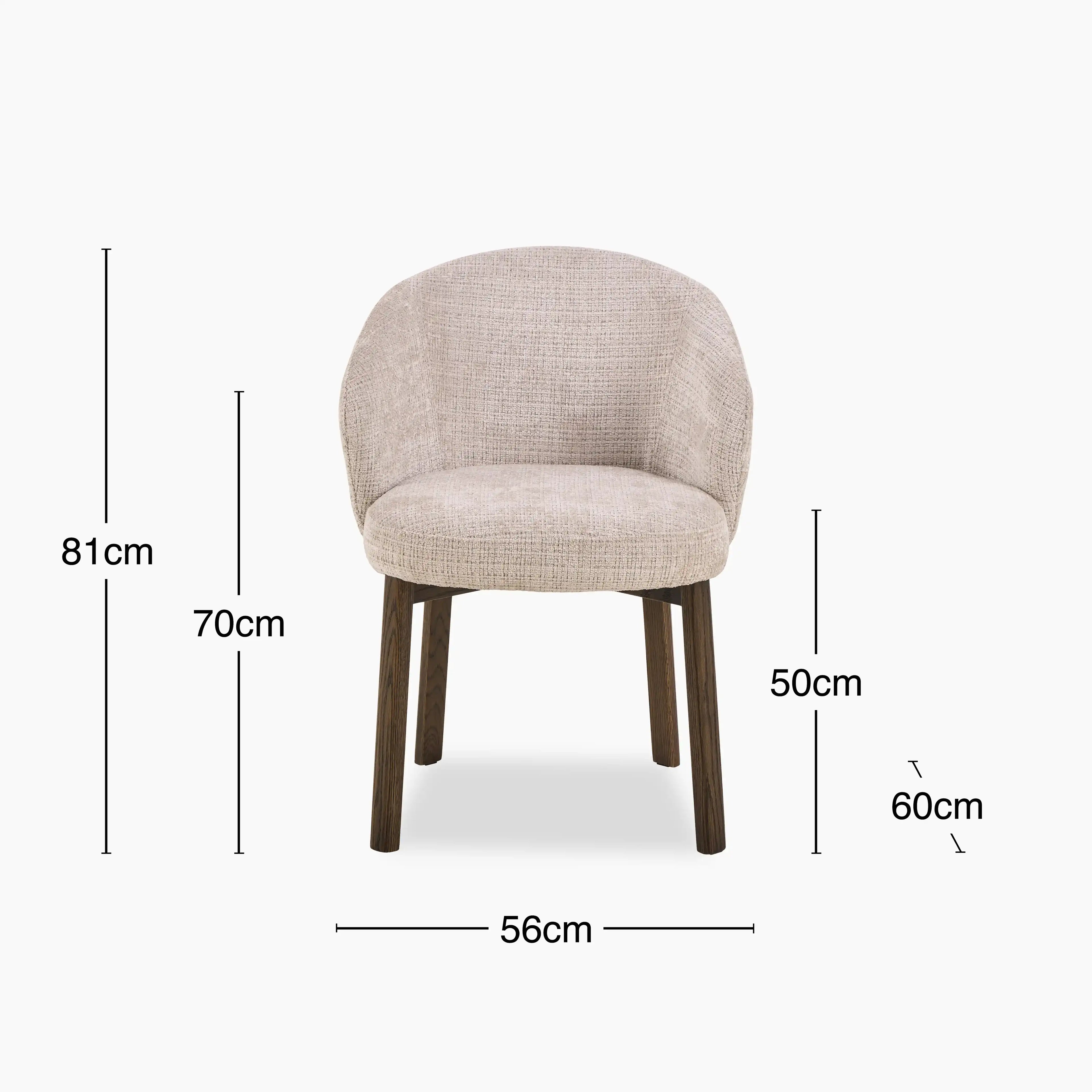 Darlene Dining Chair | Natural Chunky Weave Fabric & Smoked Walnut