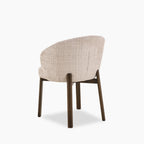 Darlene Dining Chair | Natural Chunky Weave Fabric & Smoked Walnut