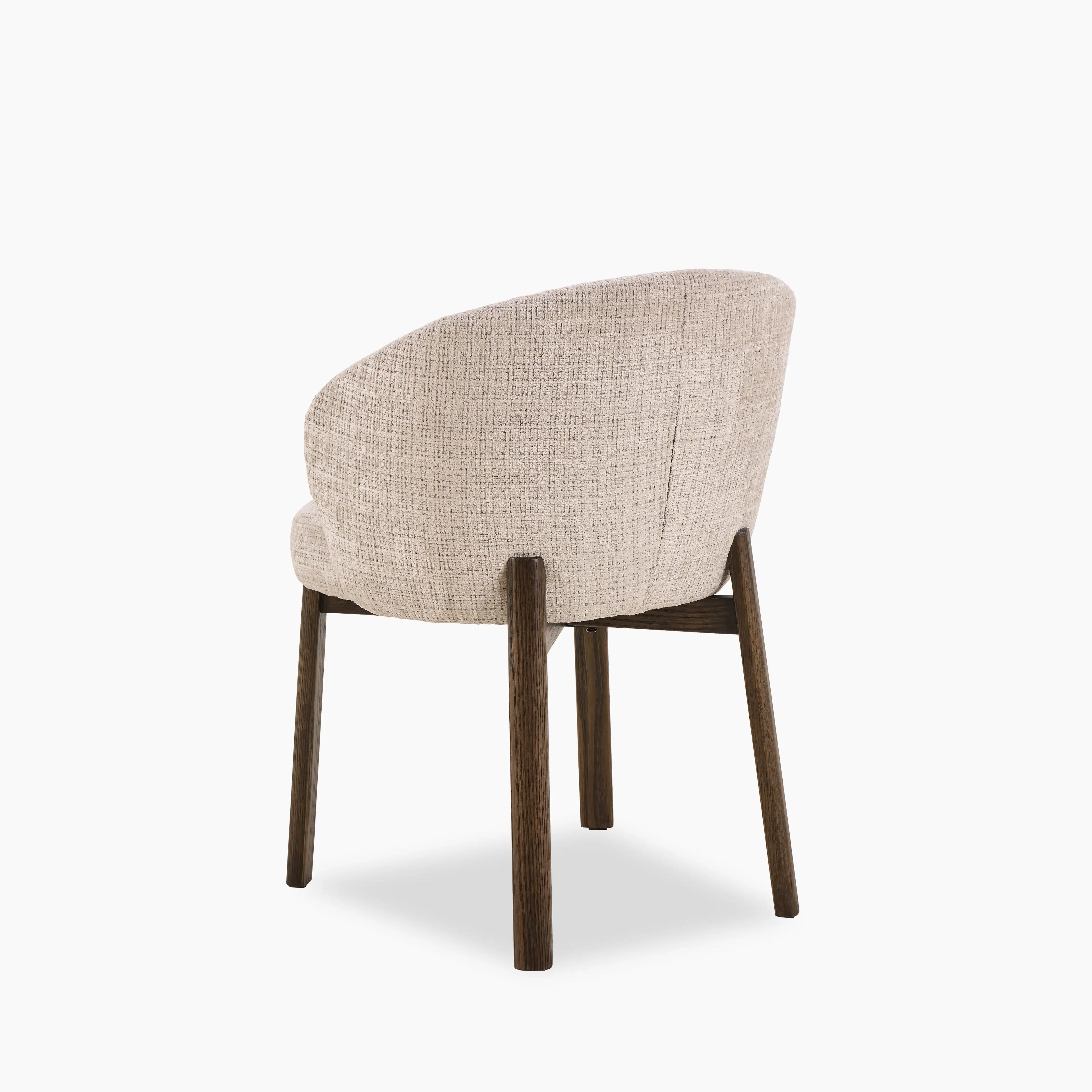 Darlene Dining Chair | Natural Chunky Weave Fabric & Smoked Walnut