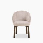 Darlene Dining Chair | Natural Chunky Weave Fabric & Smoked Walnut