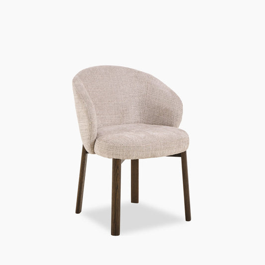 Darlene Dining Chair | Natural Chunky Weave Fabric & Smoked Walnut
