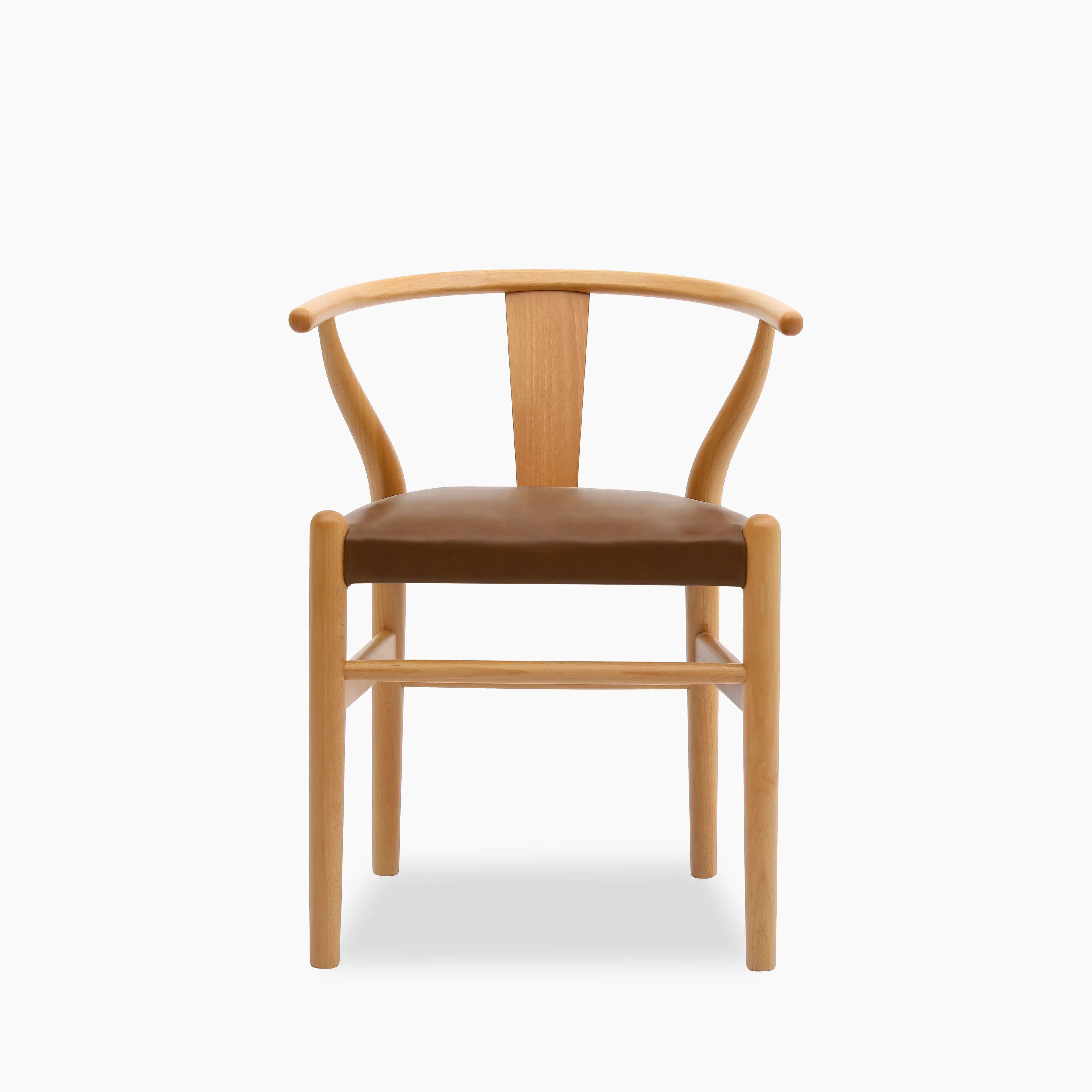 Bjorn Wooden Dining Chair | Vintage Tan Faux Leather & Oak