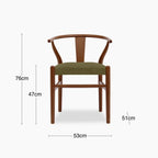 Bjorn Wooden Dining Chair | Moss Green Sustainable Mohair Velvet & Walnut