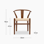 Bjorn Wooden Dining Chair | Natural Weave & Walnut