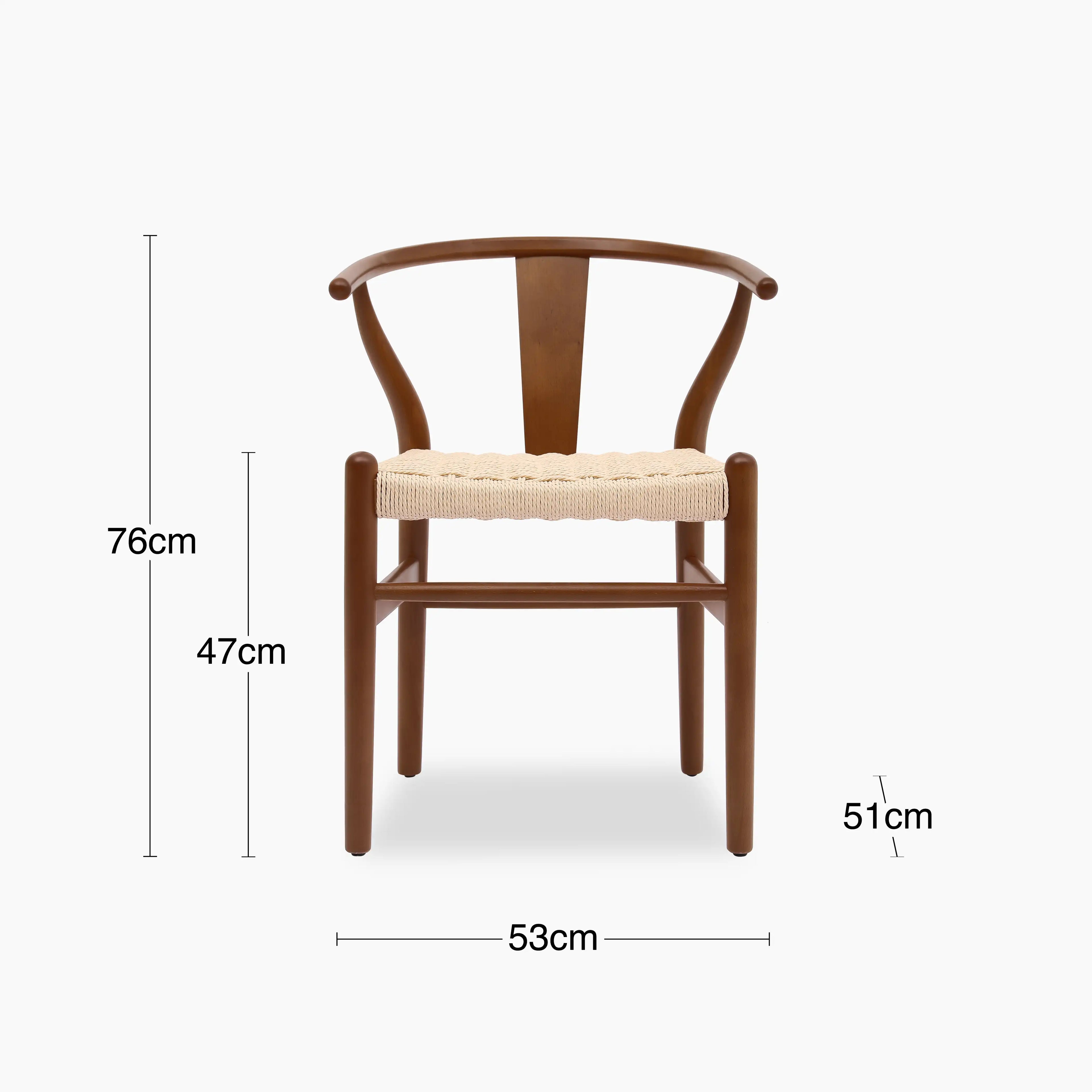 Bjorn Wooden Dining Chair | Natural Weave & Walnut