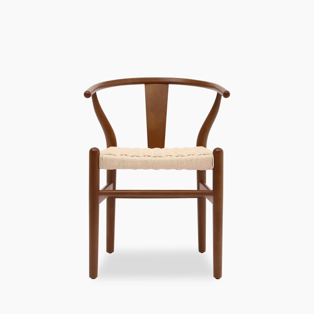 Bjorn Wooden Dining Chair | Natural Weave & Walnut
