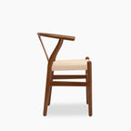 Bjorn Wooden Dining Chair | Natural Weave & Walnut