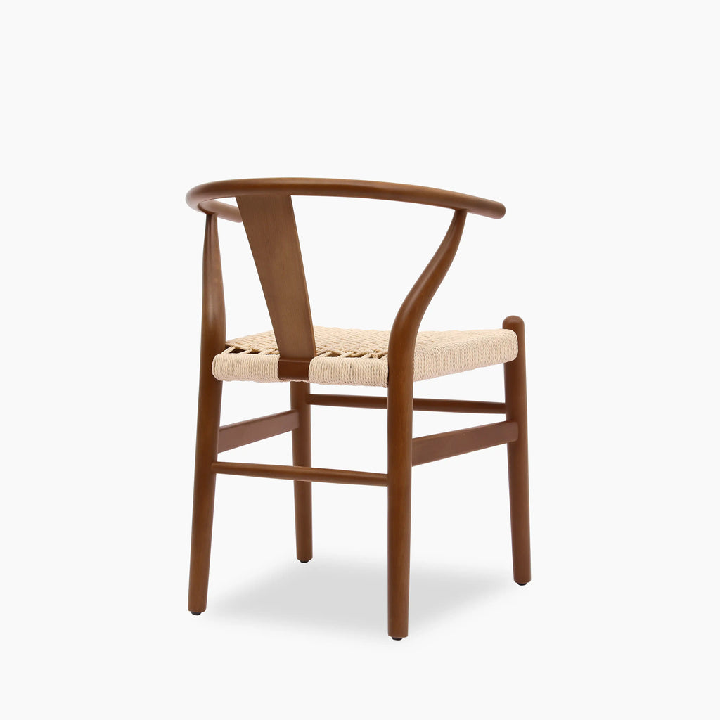 Bjorn Wooden Dining Chair | Natural Weave & Walnut