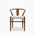 Bjorn Wooden Dining Chair | Speckled Stone Sustainable Boucle & Walnut