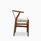 Bjorn Wooden Dining Chair | Speckled Stone Sustainable Boucle & Walnut