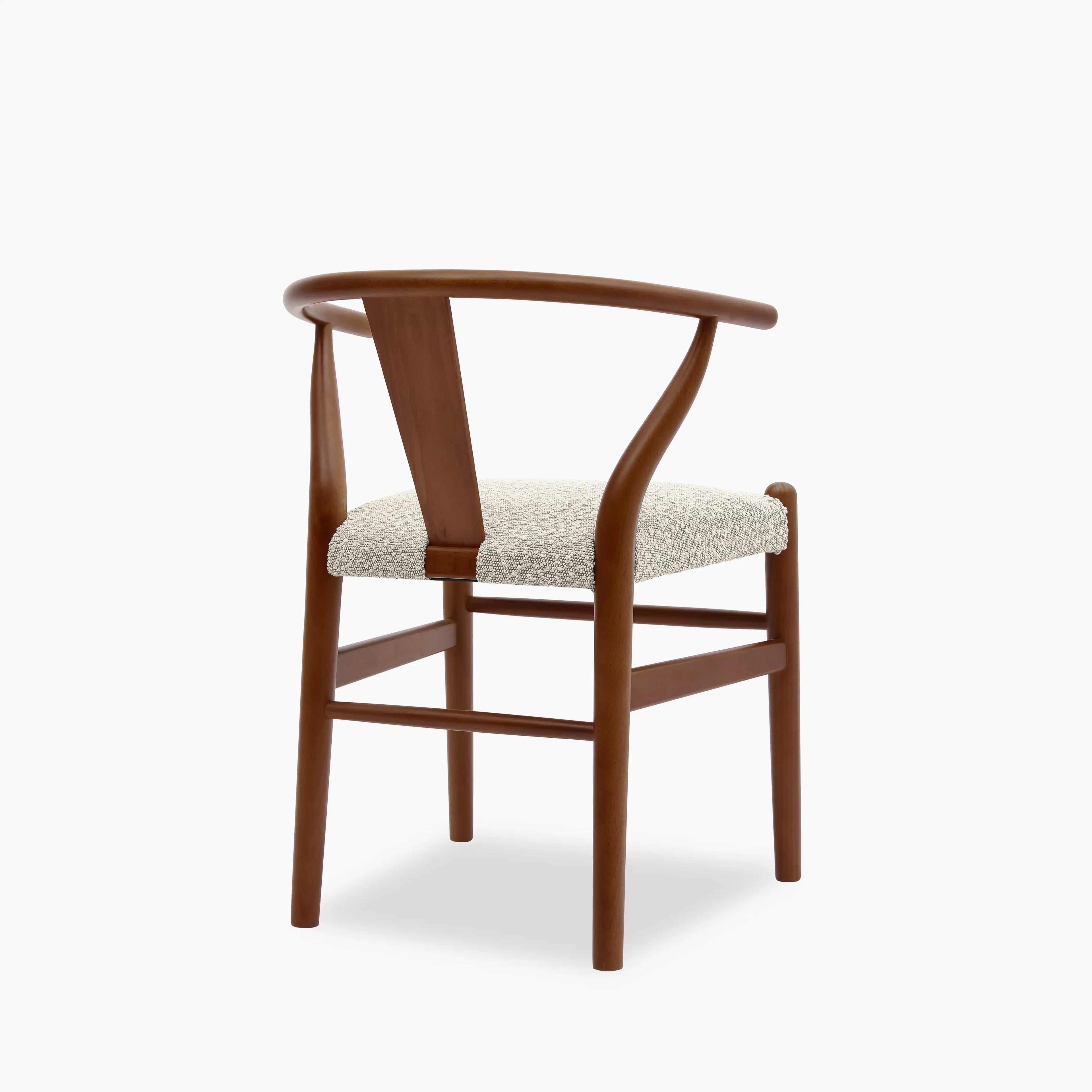Bjorn Wooden Dining Chair | Speckled Stone Sustainable Boucle & Walnut