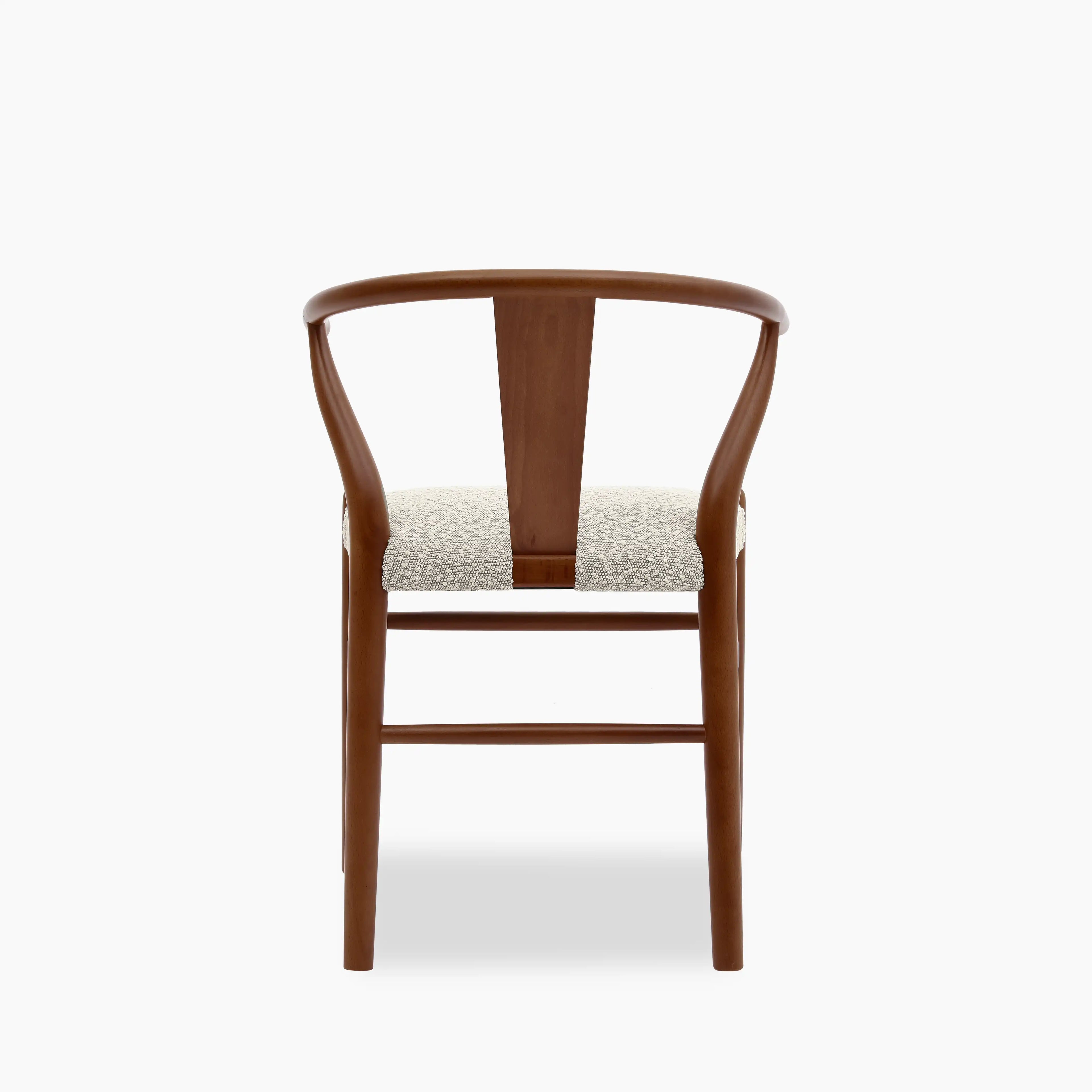 Bjorn Wooden Dining Chair | Speckled Stone Sustainable Boucle & Walnut
