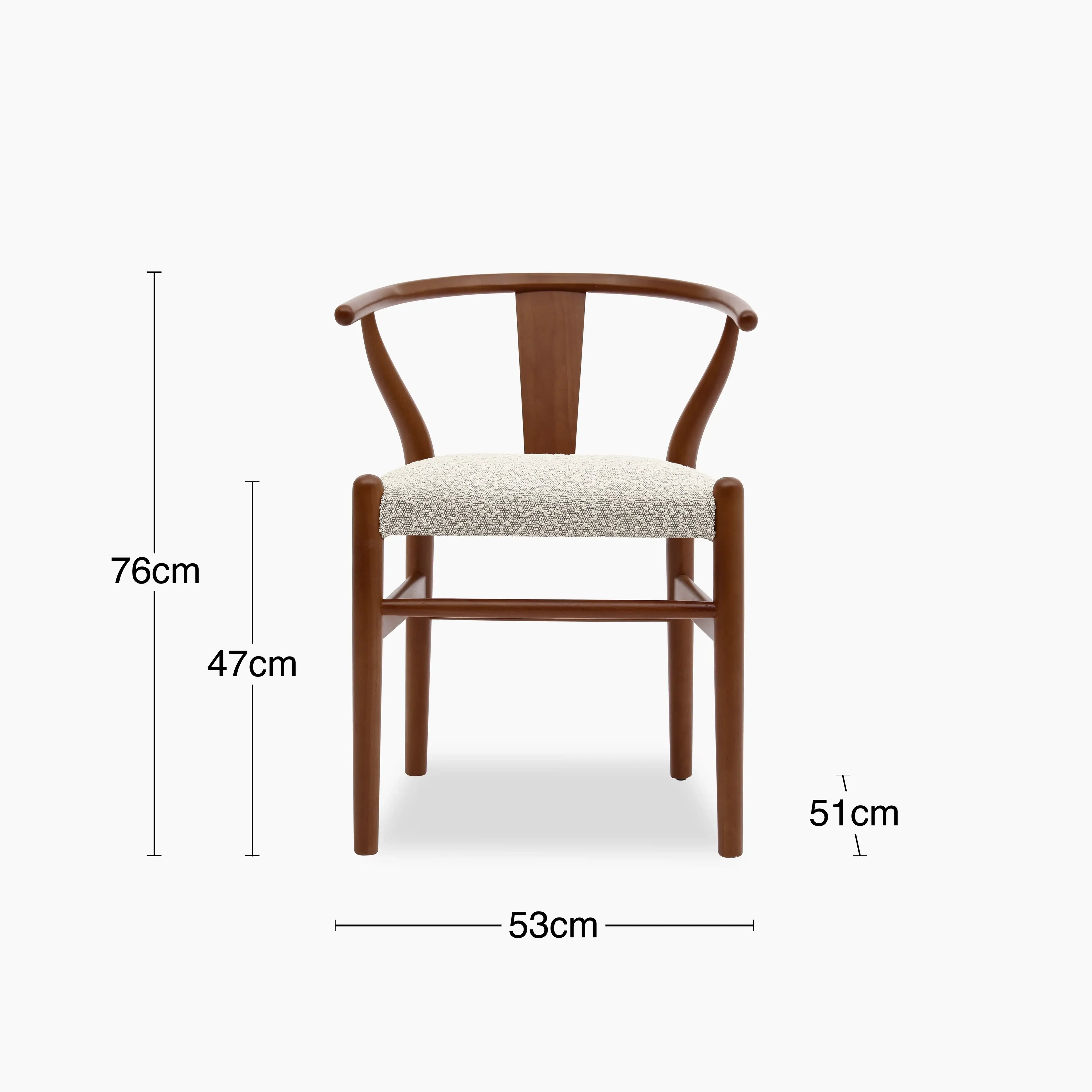 Bjorn Wooden Dining Chair | Speckled Stone Sustainable Boucle & Walnut