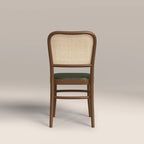 Bourne Wooden Dining Chair | Vintage Green Faux Leather & Walnut
