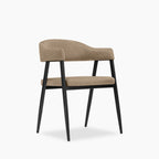 Presley Carver Dining Chair | Latte Sustainable Fabric & Black