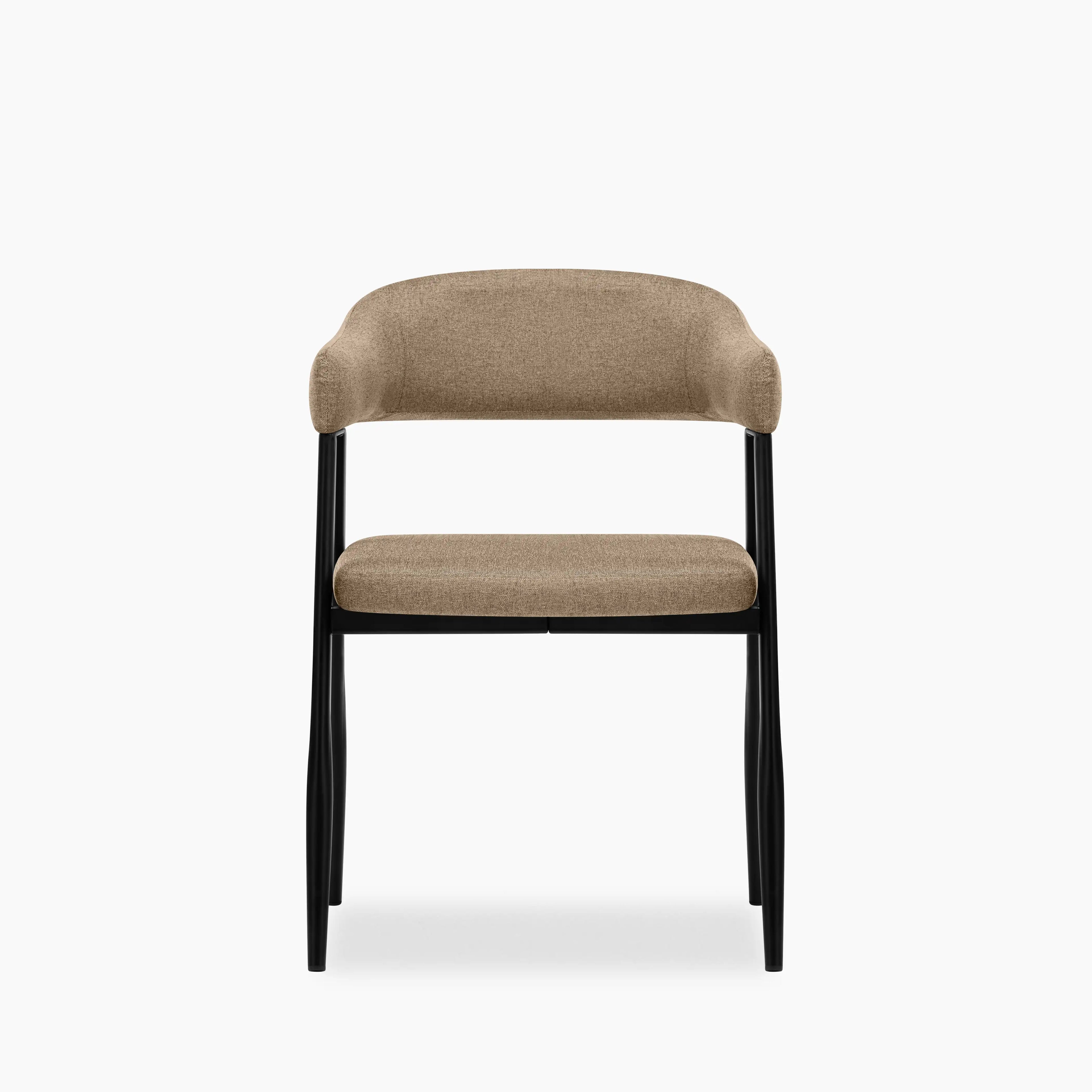 Presley Carver Dining Chair | Latte Sustainable Fabric & Black