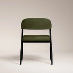 Presley Carver Dining Chair | Olive Green Sustainable Velvet & Black