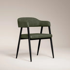 Presley Carver Dining Chair | Vintage Green Faux Leather & Black