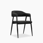 Presley Carver Dining Chair | Vintage Black Faux Leather & Black