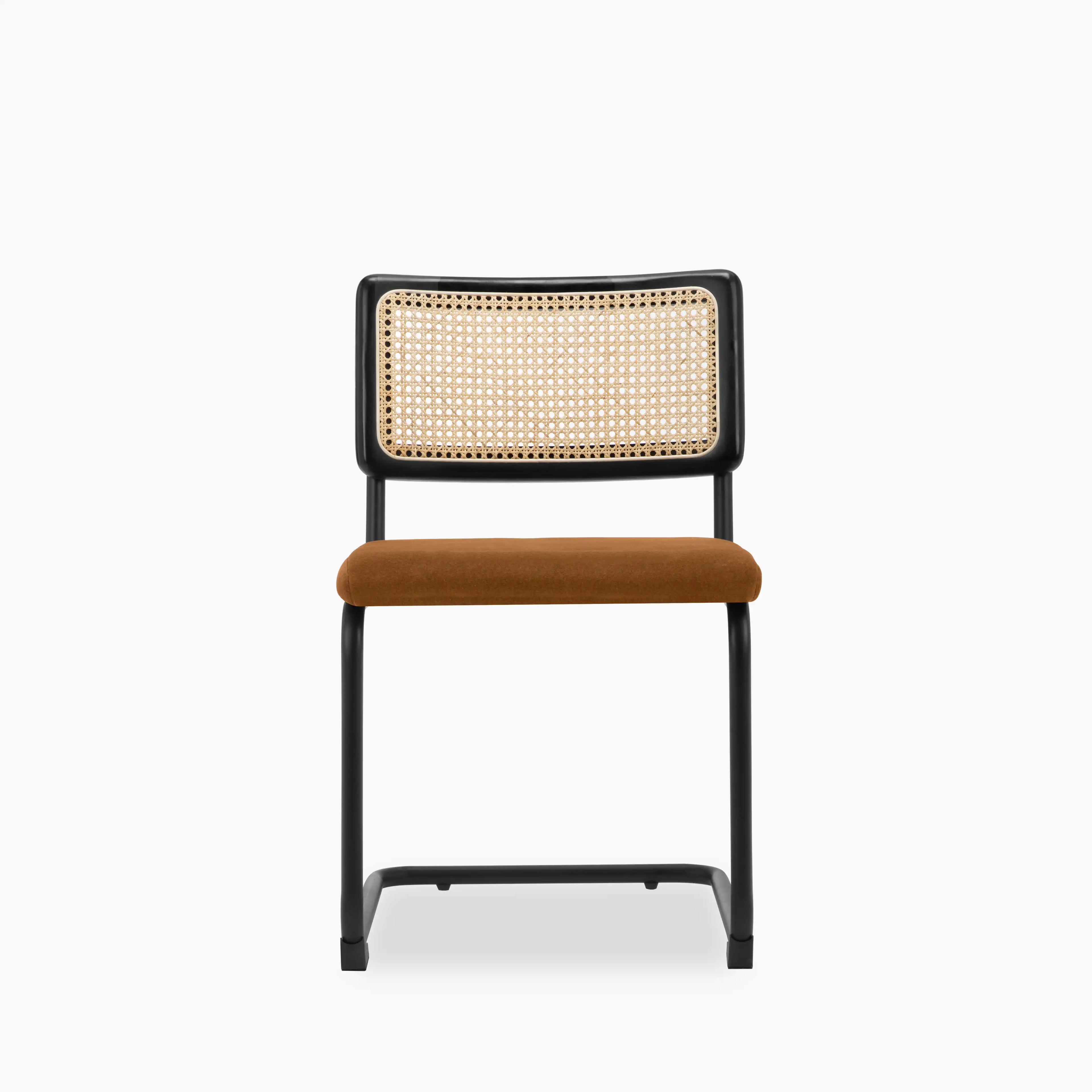 Kenton Dining Chair | Caramel Brown Sustainable Mohair Velvet & Black