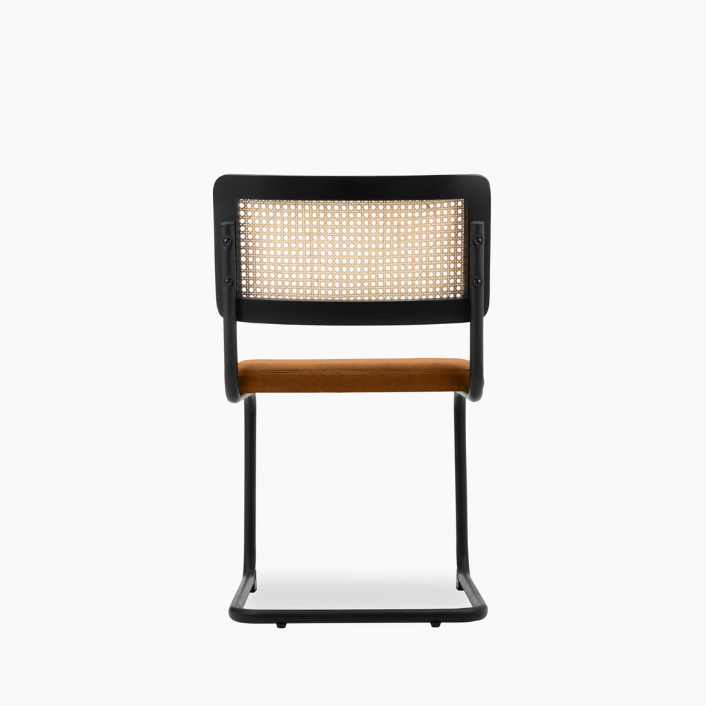 Kenton Dining Chair | Caramel Brown Sustainable Mohair Velvet & Black