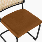 Kenton Dining Chair | Caramel Brown Sustainable Mohair Velvet & Black