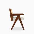 Cary Wooden Carver Dining Chair | Speckled Stone Sustainable Boucle & Walnut