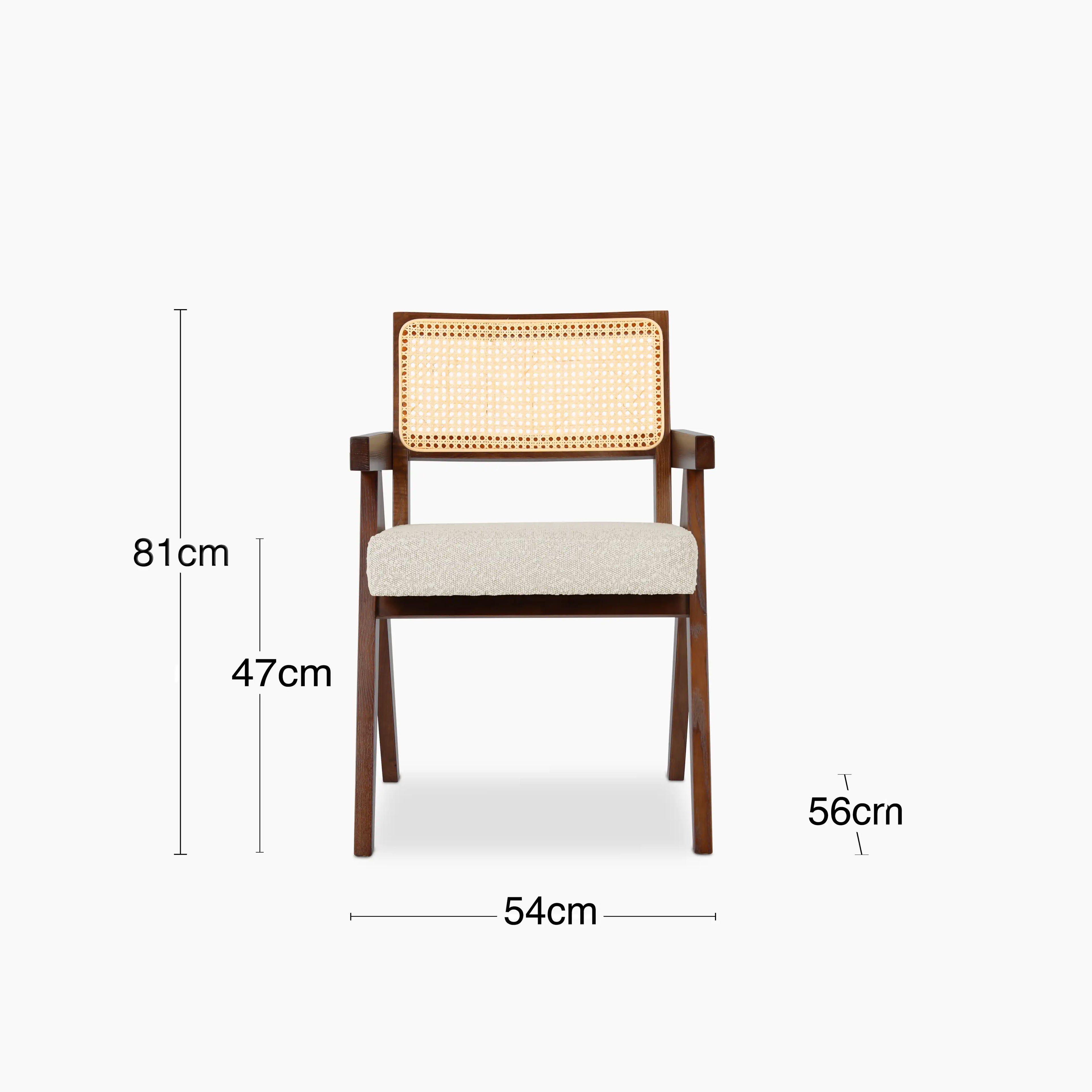 Cary Wooden Carver Dining Chair | Speckled Stone Sustainable Boucle & Walnut