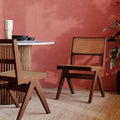 Cary Wooden Dining Chair | Natural Cane & Walnut