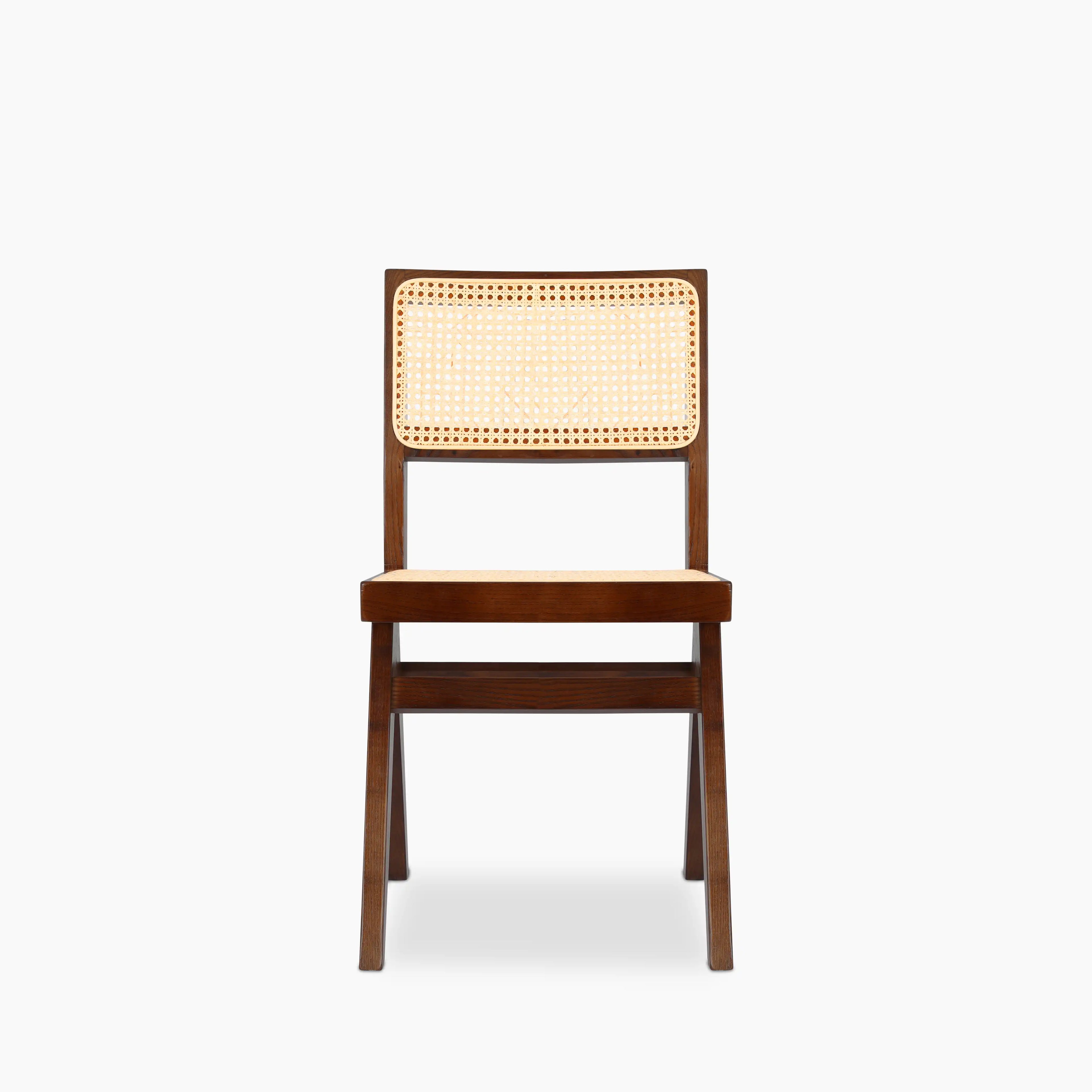 Cary Wooden Dining Chair | Natural Cane & Walnut
