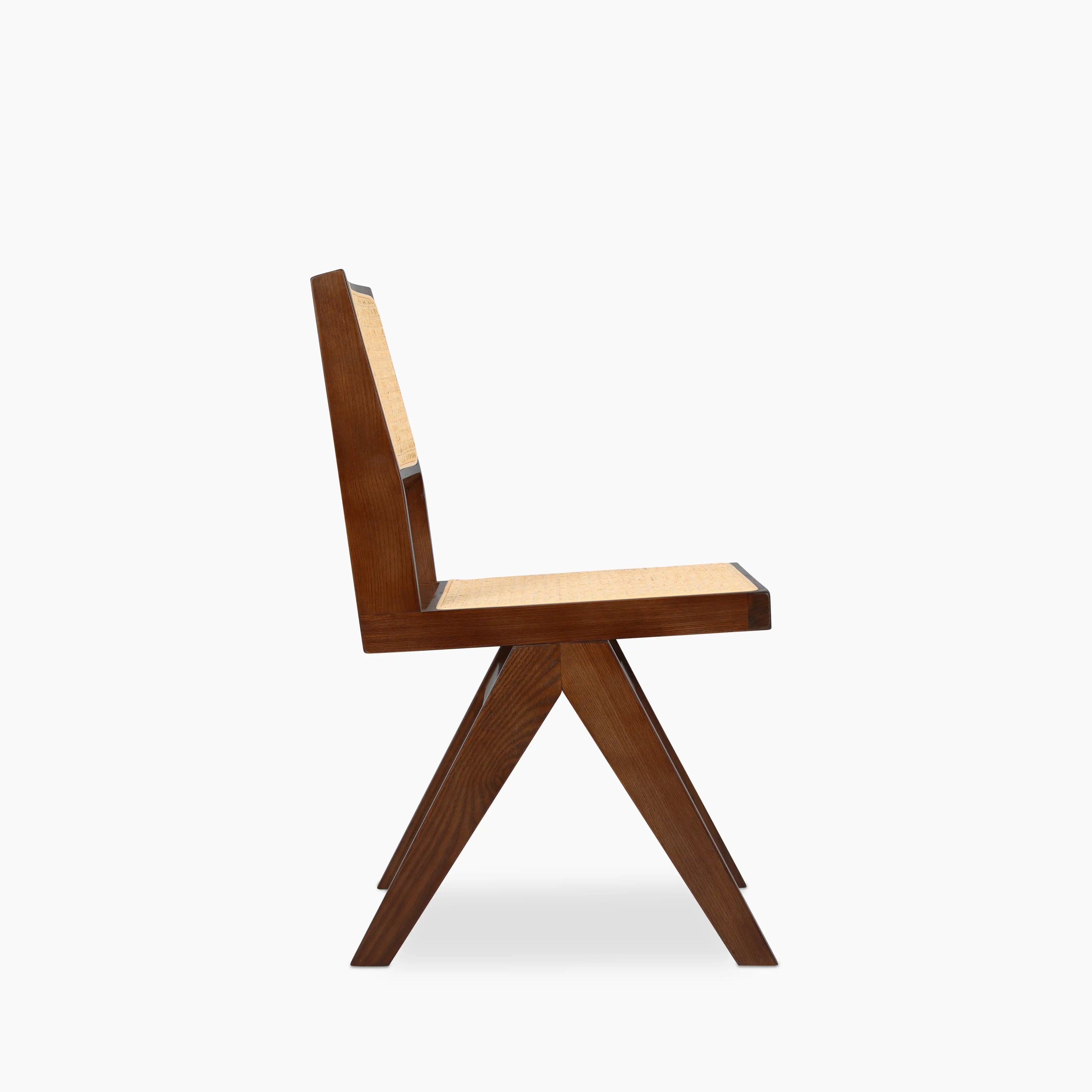 Cary Wooden Dining Chair | Natural Cane & Walnut