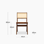 Cary Wooden Dining Chair | Natural Cane & Walnut