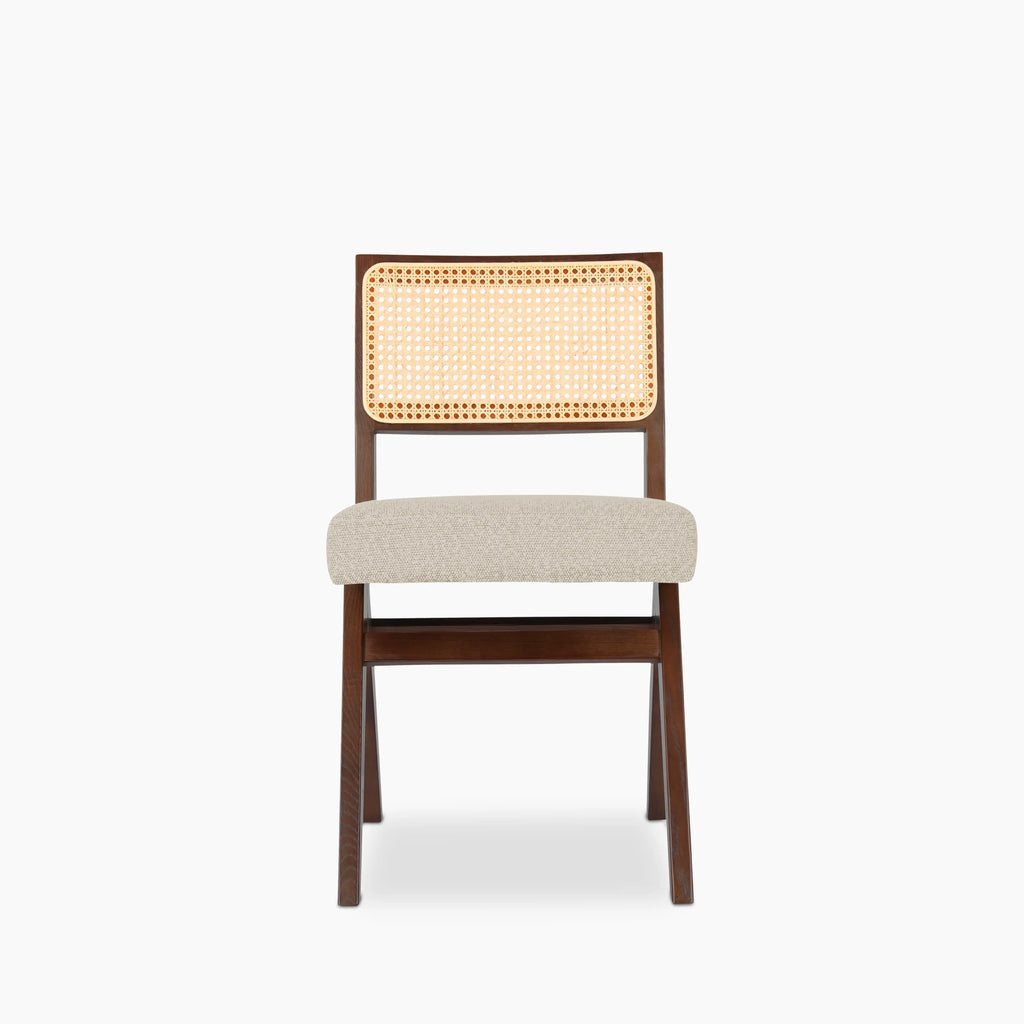 Cary Wooden Dining Chair | Speckled Stone Sustainable Boucle & Walnut
