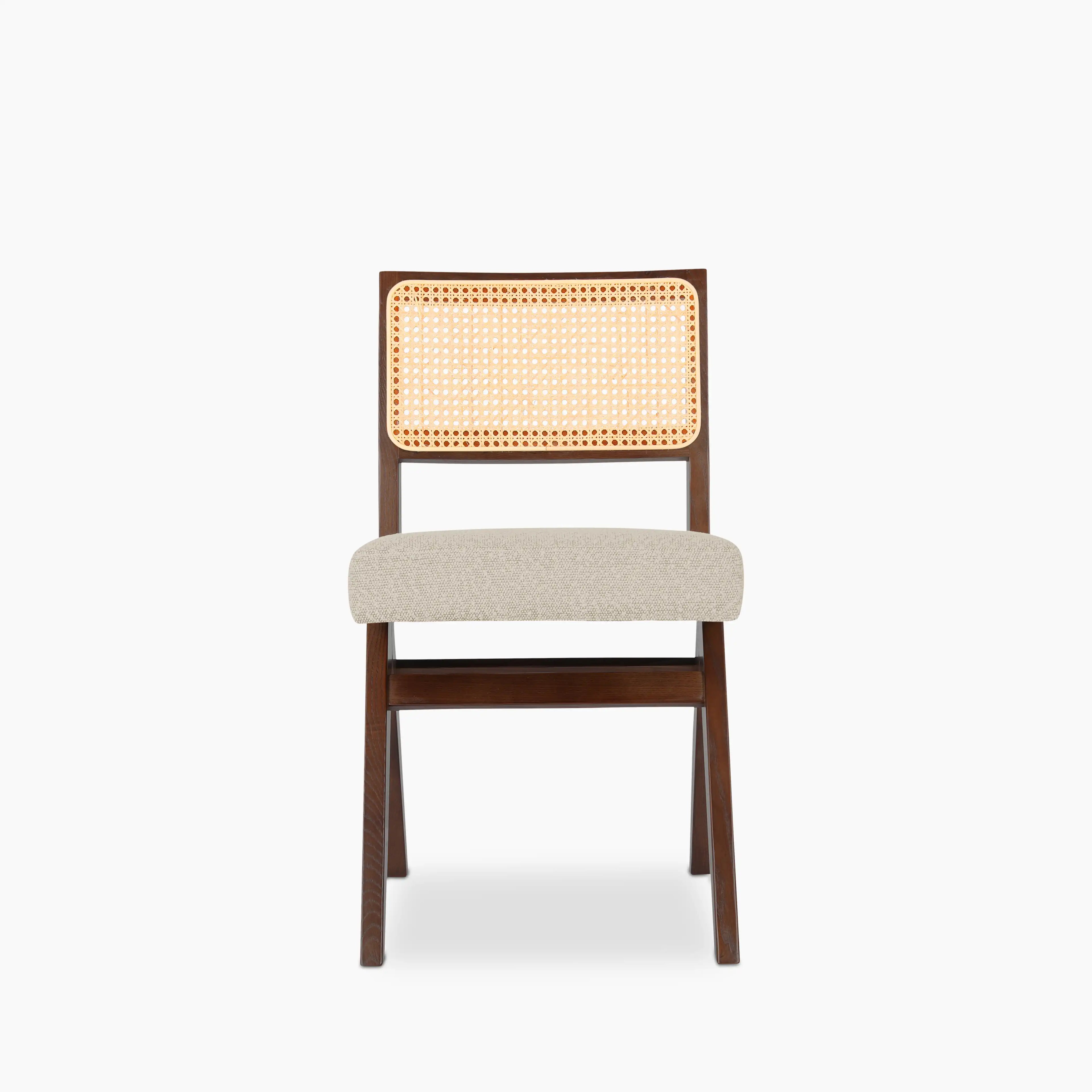 Cary Wooden Dining Chair | Speckled Stone Sustainable Boucle & Walnut