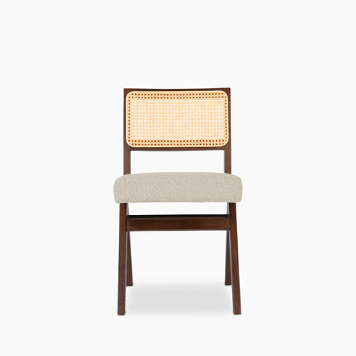 Cary Wooden Dining Chair | Speckled Stone Sustainable Boucle & Walnut