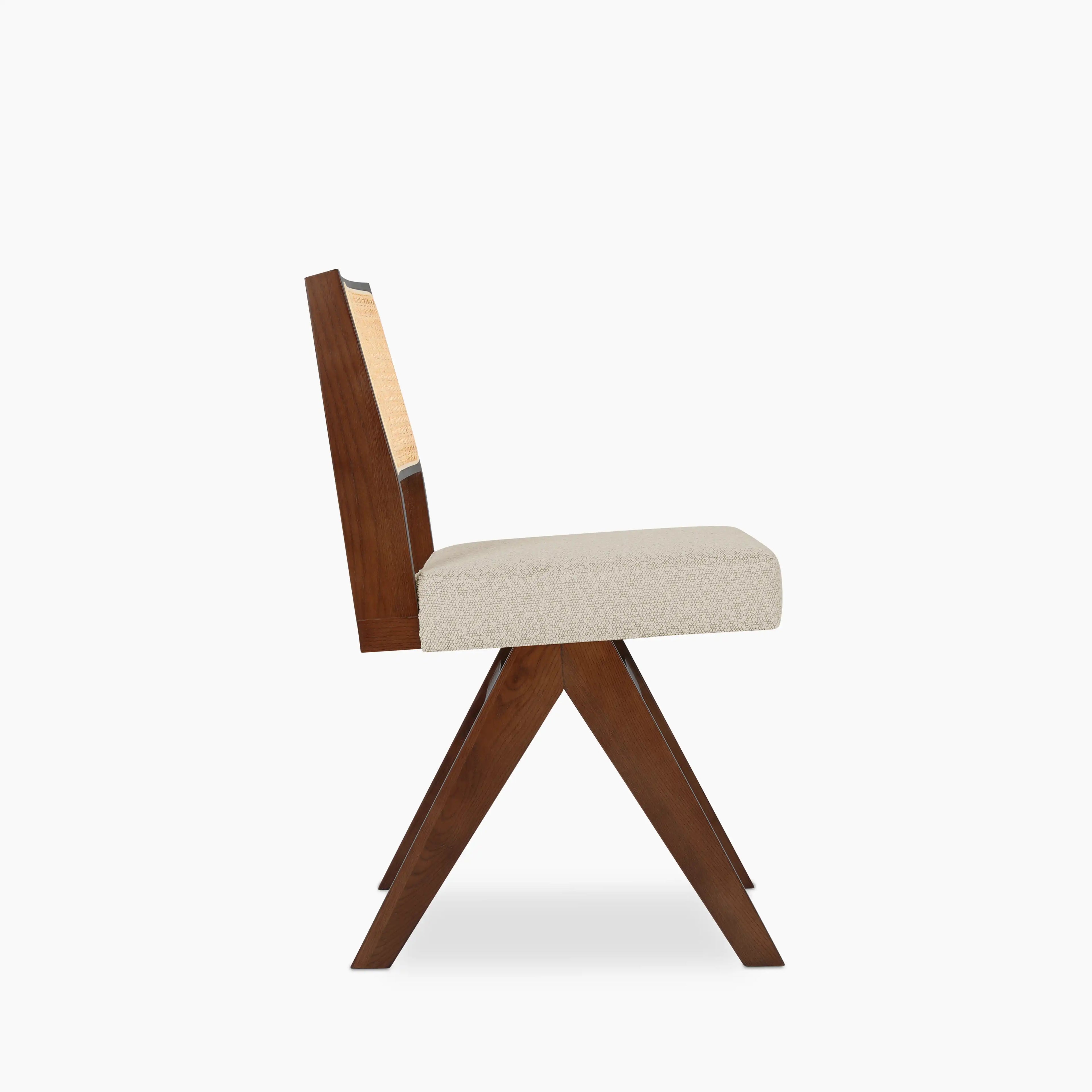 Cary Wooden Dining Chair | Speckled Stone Sustainable Boucle & Walnut