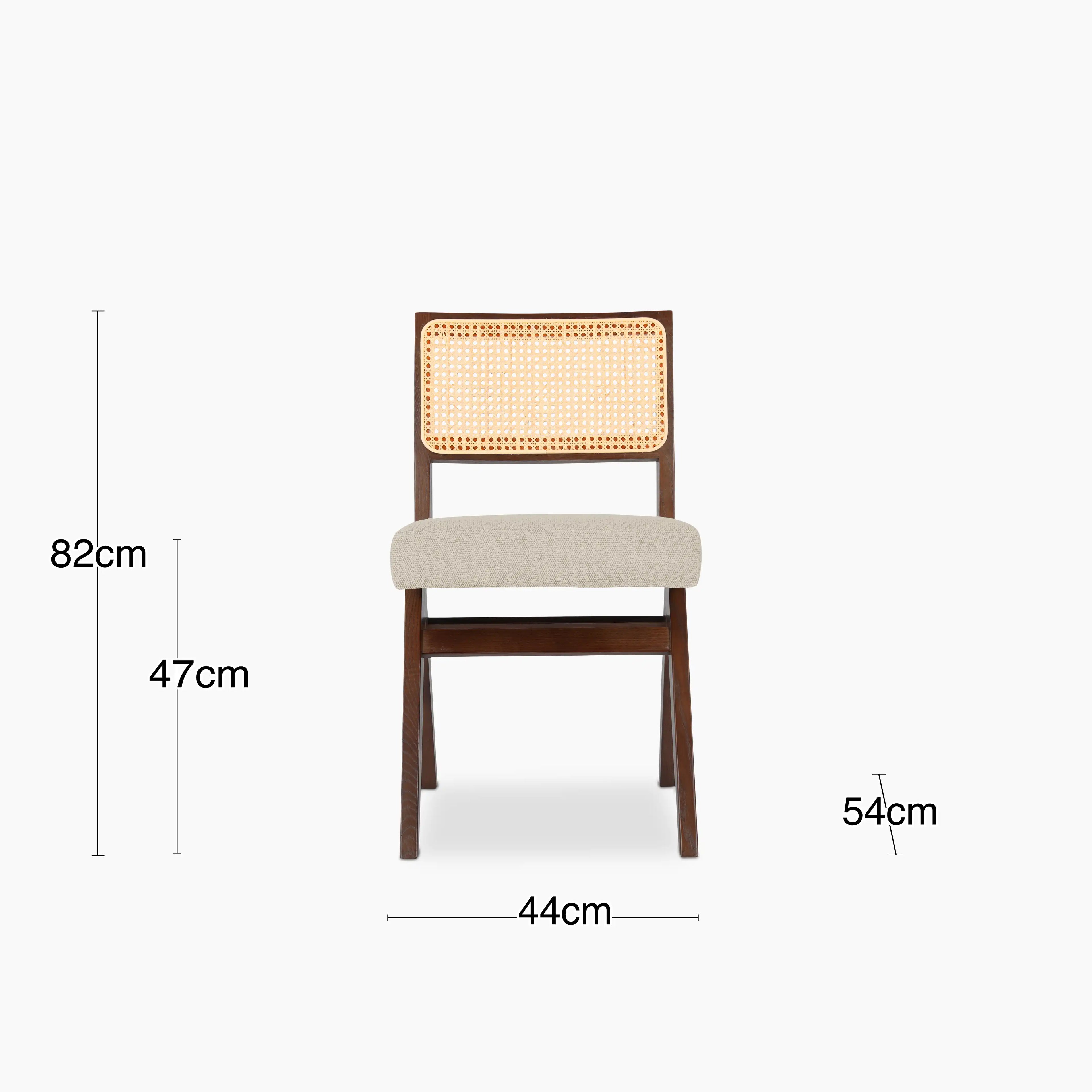 Cary Wooden Dining Chair | Speckled Stone Sustainable Boucle & Walnut