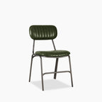 Boston Dining Chair | Dark Green Faux Leather & Gunmetal