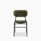 Boston Dining Chair | Dark Green Faux Leather & Gunmetal
