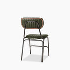 Boston Dining Chair | Dark Green Faux Leather & Gunmetal