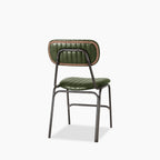 Boston Dining Chair | Dark Green Faux Leather & Gunmetal